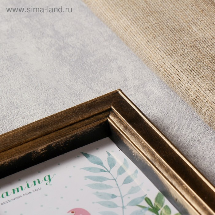 Фоторамка пластик на 6 фото 10х10, 10х15 см Фоторамка пластик на 6 фото 10х10, 10х15 см "Тюльпаны" т.золото 33,5х47 см