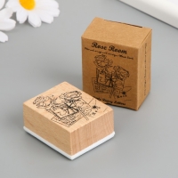 Печать дерево, резина "Розы и письма" 5х4х2,5 см Печать дерево, резина "Розы и письма" 5х4х2,5 см