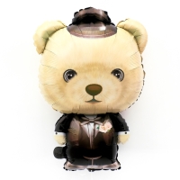 Воздушный шар фольгированный 32" &laquo;Мишка в костюме&raquo;, фигура животного