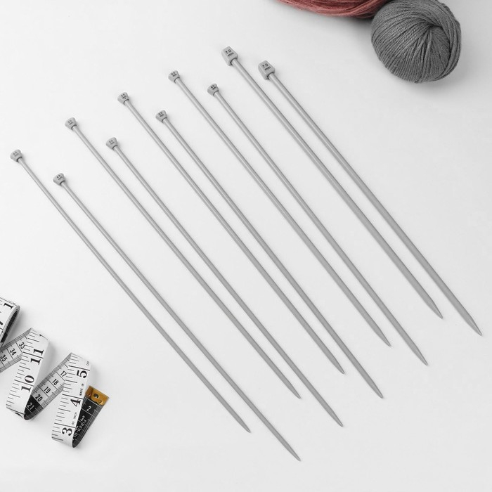 Спицы для вязания, с тефлоновым покрытием, d = 2-7 мм, 35 см, 10 пар в пенале Спицы для вязания, с тефлоновым покрытием, d = 2-7 мм, 35 см, 10 пар в пенале