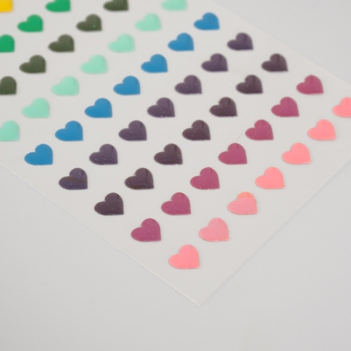 Наклейка пластик "Палитра сердечек" 20х9 см