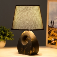 Настольная лампа "Аморет" E14 40Вт черный-золото 20х20х30 см RISALUX