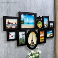 Фоторамка пластик на 10 фото 10х10, 10х15, 13х18, 15х20, 20х25 см "Корона" чёрная 45х80 см Фоторамка пластик на 10 фото 10х10, 10х15, 13х18, 15х20, 20х25 см "Корона" чёрная 45х80 см