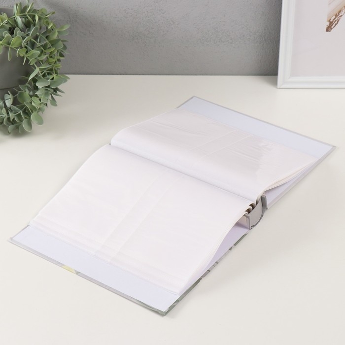 Фотоальбом на 100 фото 10х15 см "Цветы вишни" серебро, в коробке МИКС 5,7х20,7х26 см