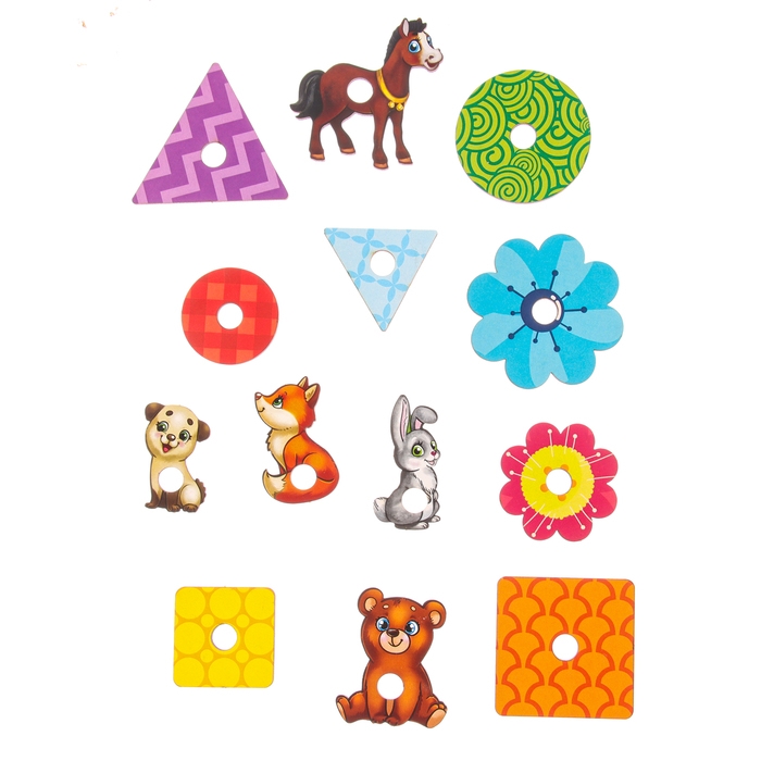 Геоборд с доп. элементами &laquo;Мамы и дети&raquo; 20&times;20 см