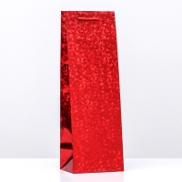 Новый год. Пакет подарочный, новогодний под бутылку фольгированный, "Красный" 35 Х 12 Х 9 см. Новый год. Пакет подарочный, новогодний под бутылку фольгированный, "Красный" 35 Х 12 Х 9 см.