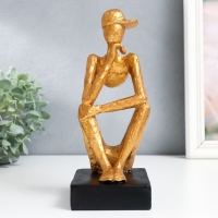 Сувенир полистоун "Человек в кепке. Размышления" золото 12х9х23 см Сувенир полистоун "Человек в кепке. Размышления" золото 12х9х23 см