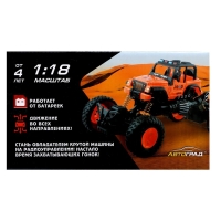 Джип радиоуправляемый «Пикап», 1:18, работает от батареек, цвет оранжевый Джип радиоуправляемый «Пикап», 1:18, работает от батареек, цвет оранжевый