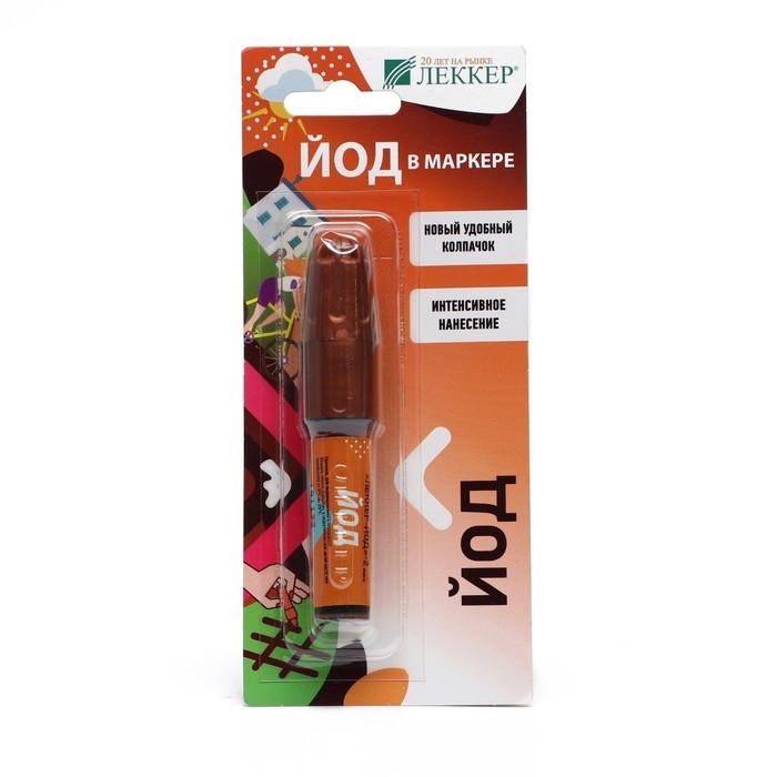 Йод Lekker, маркер, тип-3, 5%, 5 мл Йод Lekker, маркер, тип-3, 5%, 5 мл