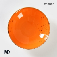 Салатник фарфоровый Magistro &laquo;Церера&raquo;, 400 мл, d=16,2 см, цвет оранжевый