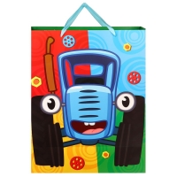 Пакет подарочный, 40х49х19 см, упаковка, Синий трактор