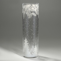 Ваза для цветов, новогодняя &laquo;Снежный лес&raquo;, на Новый год, стекло, высота 26, 3 см