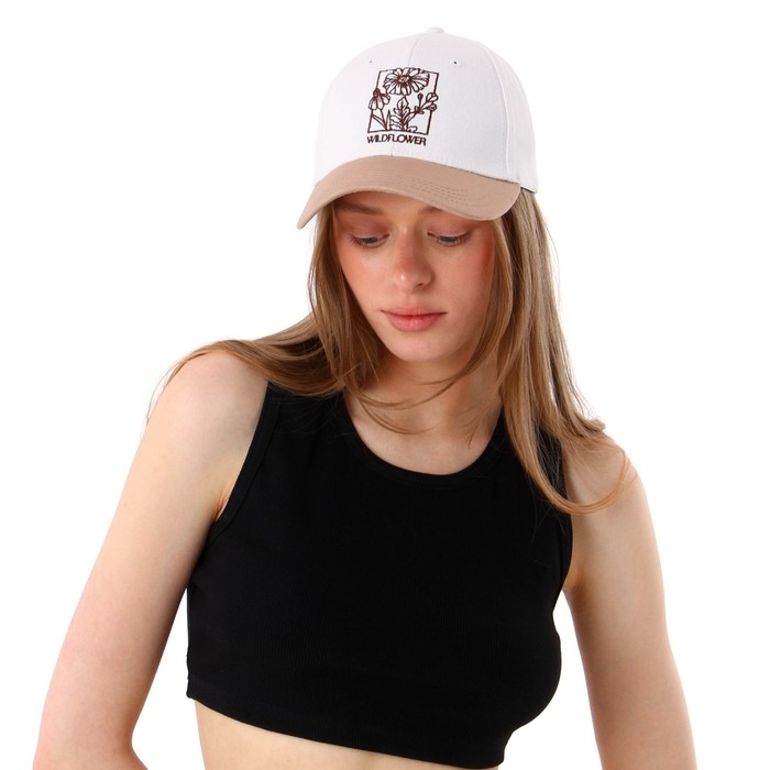 Кепка женская Wildflower, цвет белый, р-р 56 Кепка женская Wildflower, цвет белый, р-р 56