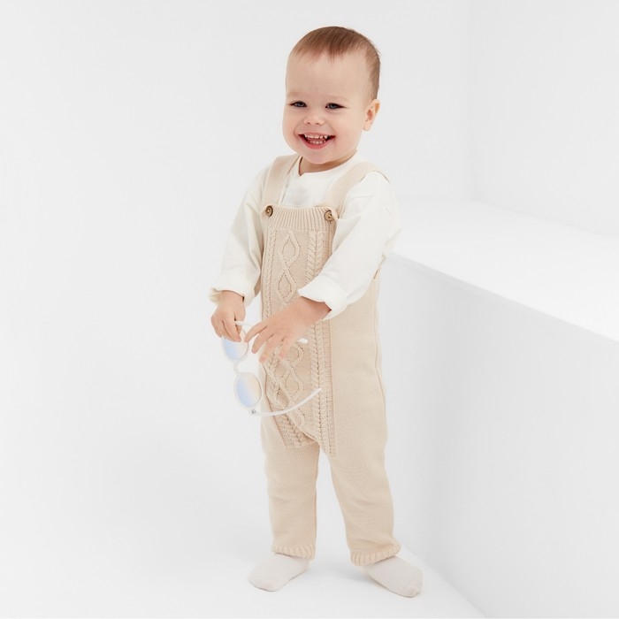 Комбинезон детский вязаный MINAKU, рост 86-92, цвет бежевый