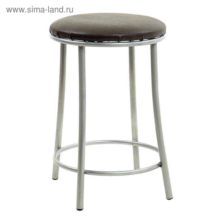 Табурет Табурет "Ультра" с кольцом, Серебристый металлик/шоколад