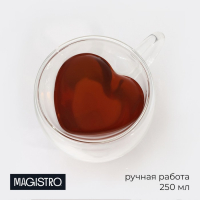 Кружка стеклянная с двойными стенками Magistro «Сердце», 250 мл Кружка стеклянная с двойными стенками Magistro «Сердце», 250 мл