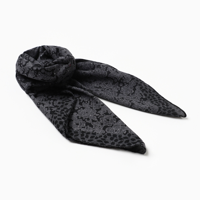 Платок женский, цвет чёрный, размер 70х70 Платок женский, цвет чёрный, размер 70х70