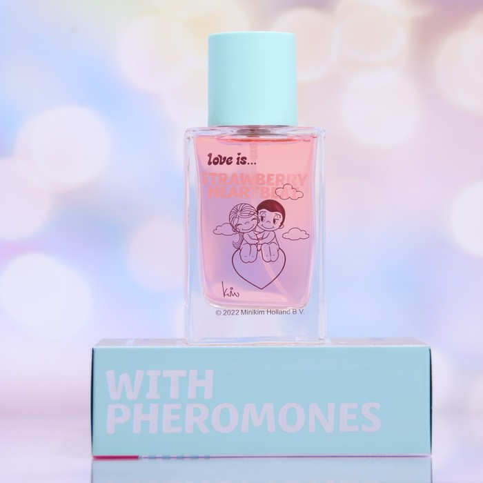 Туалетная вода с феромонами Love is strawberry heartbeat, 50 мл Туалетная вода с феромонами Love is strawberry heartbeat, 50 мл