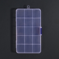 Органайзер для декора, 15 ячеек, 17,4 &times; 10 &times; 2,2 см, цвет прозрачный