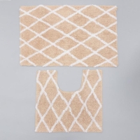 Набор ковриков для ванной и туалета Доляна &laquo;AntiSlip&raquo;, 2 шт, 50&times;80 см, 50&times;50 см