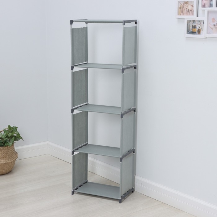 Стеллаж для хранения многофункциональный LaDо́m, 41&times;27&times;125 см, цвет серый