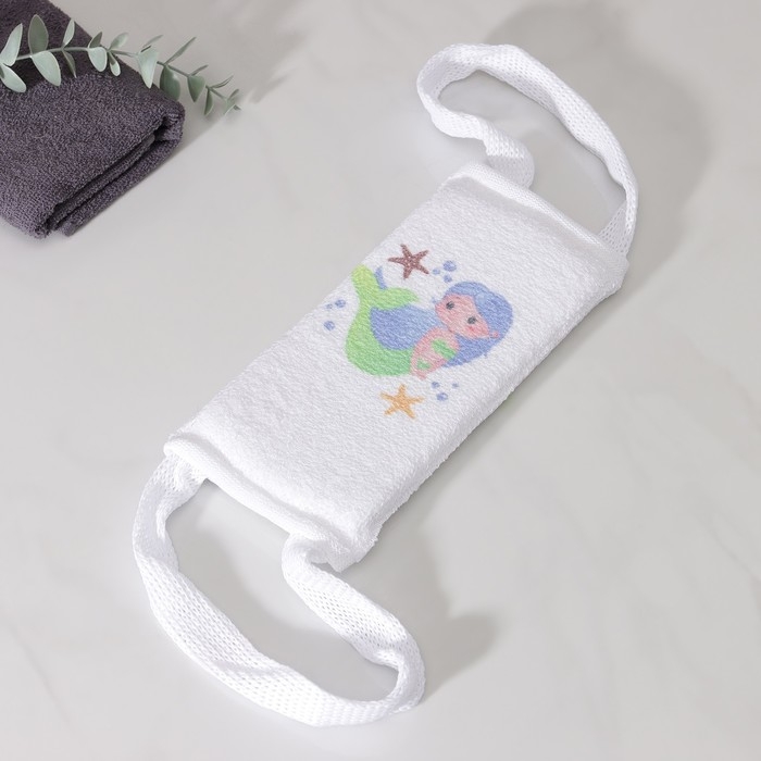 Мочалка-лента для тела хлопковая Доляна &laquo;Русалочка&raquo;, 10,5&times;25 см