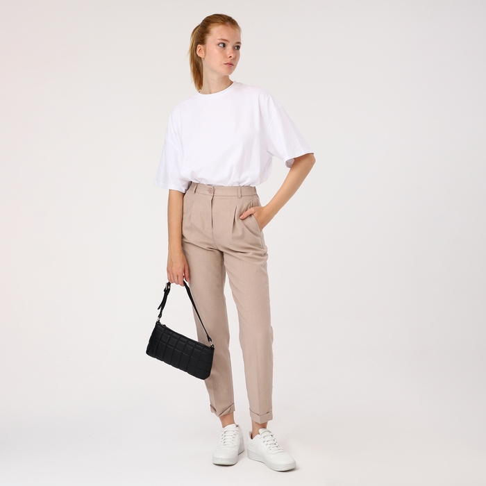 Сумка-багет на молнии, цвет чёрный