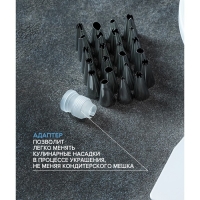 Набор кондитерский Доляна, 27 предметов: подставка, шпатель, мешок, адаптер, 23 насадки Набор кондитерский Доляна, 27 предметов: подставка, шпатель, мешок, адаптер, 23 насадки