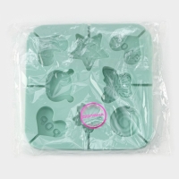 Форма для леденцов Доляна &laquo;Сладость&raquo;, силикон, 15&times;15&times;1,5 см, 8 ячеек, с палочками, цвет бирюзовый