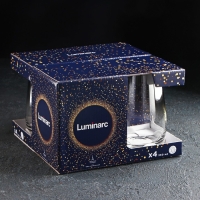 Набор высоких стеклянных стаканов &laquo;Серебряная дымка&raquo;, 350 мл, 4 шт