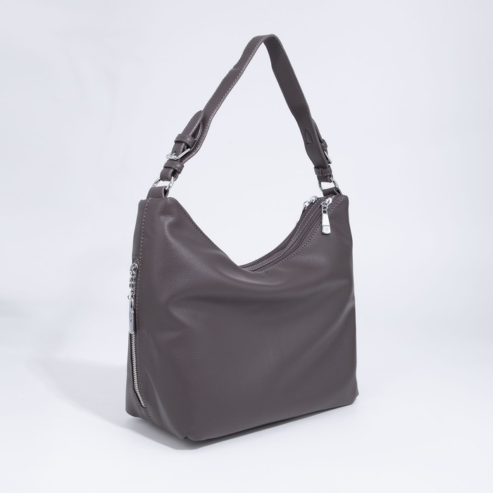 Сумка-мешок на молнии, цвет коричневый Сумка-мешок на молнии, цвет коричневый