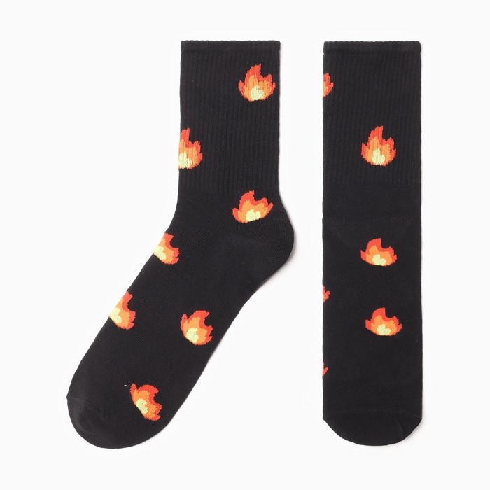 Носки мужские Носки мужские "Огни" р. 41-44 (27-29 см), чёрный