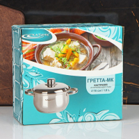 Кастрюля «Гретта», 1.8 л, d=16 см, капсульное дно, индукция Кастрюля «Гретта», 1.8 л, d=16 см, капсульное дно, индукция