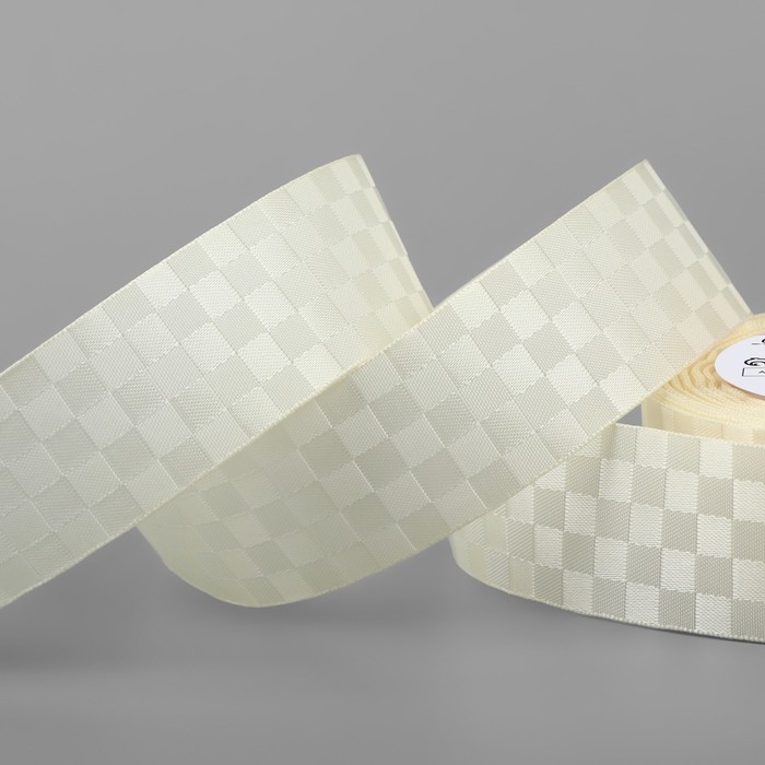 Лента декоративная &laquo;Квадраты&raquo;, 25 мм &times; 9,1 &plusmn; 0,5 м, цвет молочный