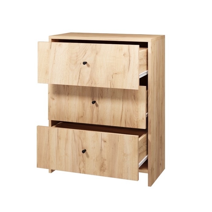 Комод 3Я-600, 600х300х776, Квадро/Дуб золотой крафт Комод 3Я-600, 600х300х776, Квадро/Дуб золотой крафт