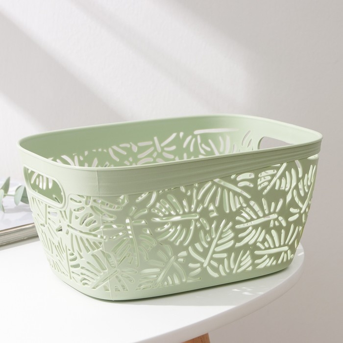 Корзина для хранения &laquo;Лист&raquo;, пластик, 23,5&times;17&times;11 см, цвет МИКС