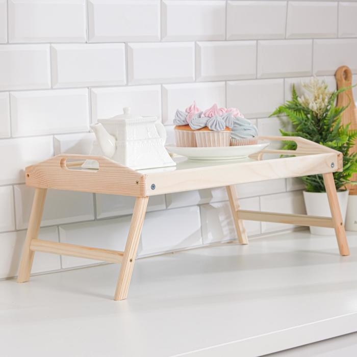 Столик для завтрака складной, 50&times;30см, с ручками, зеркало