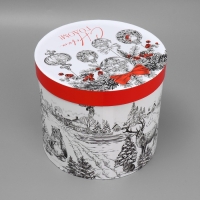 Коробка подарочная круглая &laquo;С Новым годом!&raquo;, 19.5 х 22 см, Новый год