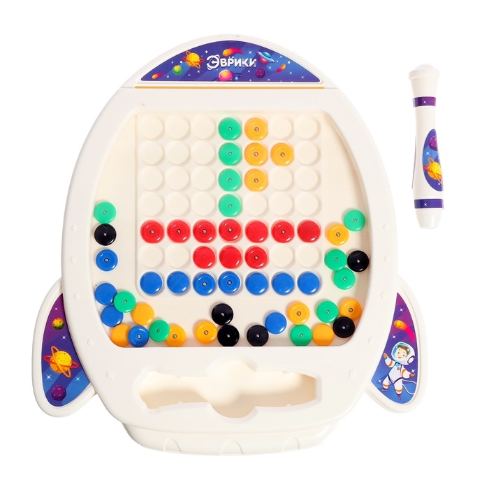 Магнитный планшет для рисования &laquo;Ракета&raquo;, мозаика, 10 карточек