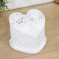 Подставка под столовые приборы «Сердце», 17×18,5×15,5 см, цвет белый Подставка под столовые приборы «Сердце», 17×18,5×15,5 см, цвет белый
