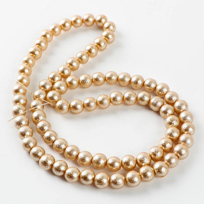 Бусины из стекла, набор 78 шт., размер 1 шт. &mdash; 10 мм, цвет золотой