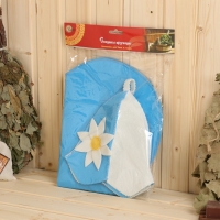 Набор для бани: шапка и коврик "Колокольчик" Набор для бани: шапка и коврик "Колокольчик"