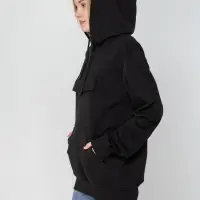 Худи унисекс с карманом на груди Chest Pocket, черное, размер XS/S