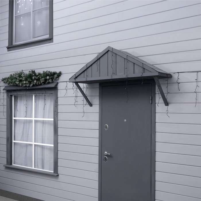 Гирлянда «Бахрома» 12 × 0.7 м, IP44, УМС, тёмная нить, 240 LED, свечение тёплое белое, мерцание, 220 В Гирлянда «Бахрома» 12 × 0.7 м, IP44, УМС, тёмная нить, 240 LED, свечение тёплое белое, мерцание, 220 В