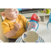 Бутылочка для кормления &laquo;Люблю маму и папу&raquo;, классическое горло, 150 мл., от 0 мес., приталенная, с ручками