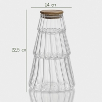 Банки стеклянные для хранения сыпучих продуктов BellaTenero &laquo;Эко&raquo;, 3 предмета, 14&times;22,5 см, с бамбуковой крышкой