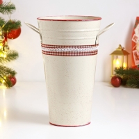 Кашпо - ваза "Ведерко Рустад" бежевая, 15х15х25см Кашпо - ваза "Ведерко Рустад" бежевая, 15х15х25см