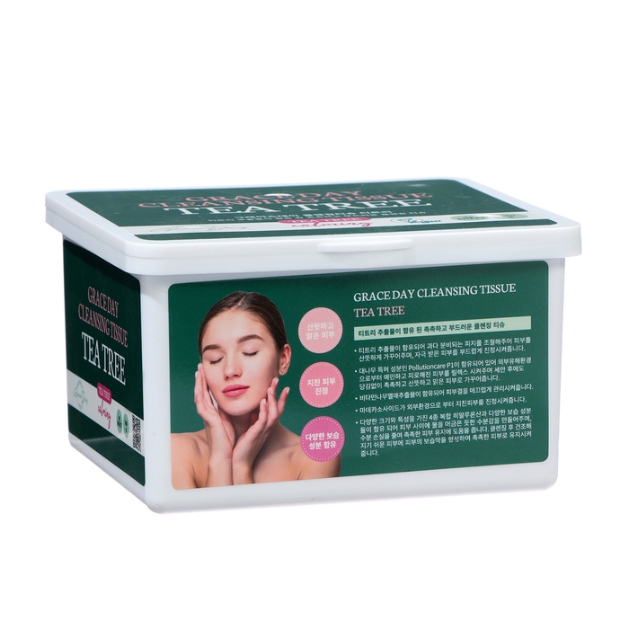 Салфетки очищающие Grace Day для снятия макияжа, с экстрактом чайного дерева, 45 шт Салфетки очищающие Grace Day для снятия макияжа, с экстрактом чайного дерева, 45 шт