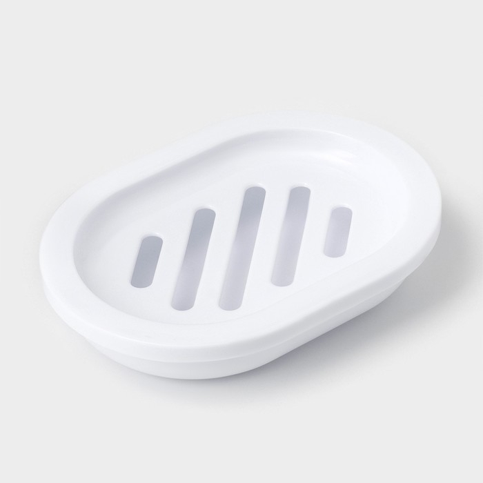 Набор для ванной &laquo;Эталон&raquo;, 4 предмета: дозатор для мыла, мыльница, 2 стакана, 24&times;8&times;17 см, цвет белый