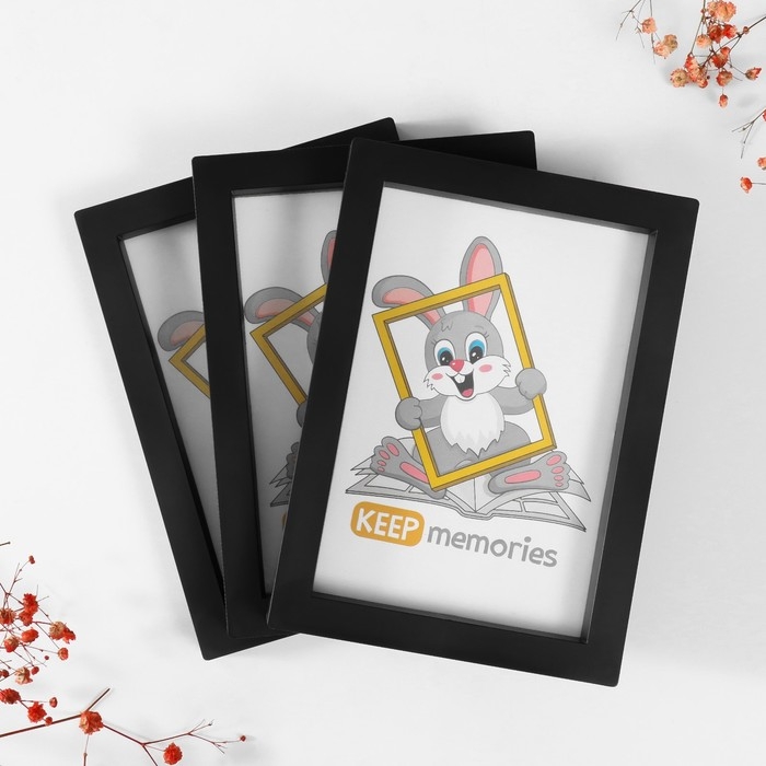 Набор фоторамок пластик L-3 10х15 см ( 3 шт.), чёрный Набор фоторамок пластик L-3 10х15 см ( 3 шт.), чёрный